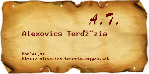 Alexovics Terézia névjegykártya