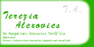 terezia alexovics business card